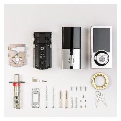 Kwikset Home Connect 918 Touch Screen Smart Lock, Z-Wave, Contemporary with Deadbolt, Polished Chrome